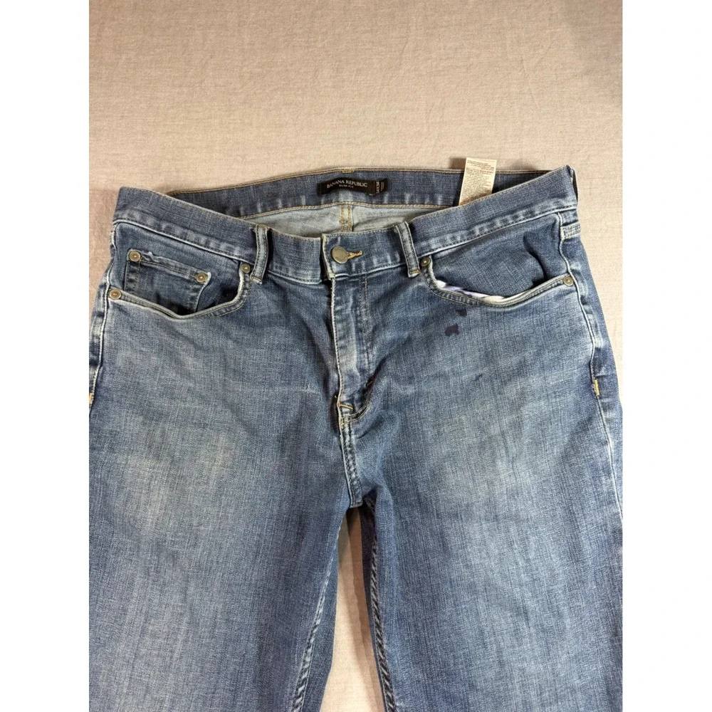 Banana Republic Slim Fit Jeans Mens‎ 34x34 Blue Fair Rapid Movement Denim
